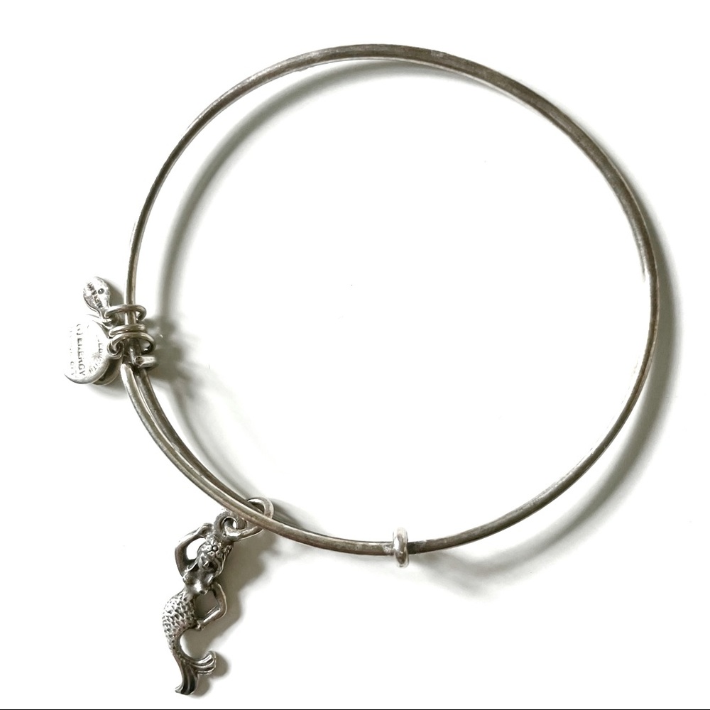 Alex and Ani Silver Mermaid Charm Bangle Bracelet